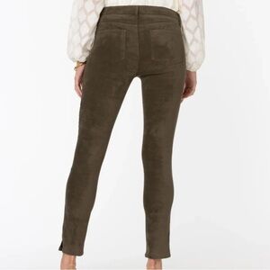 NYDJ Alina Skinny Jeans‎ Womens 6 Green Lift Tuck Faux Suede Pants 30x29